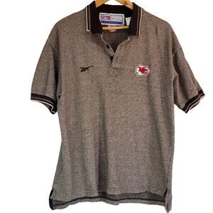 NFL Pro Line Brown Tan Embroidered Logo Short Sleeve Polo Red Friday Apparel M